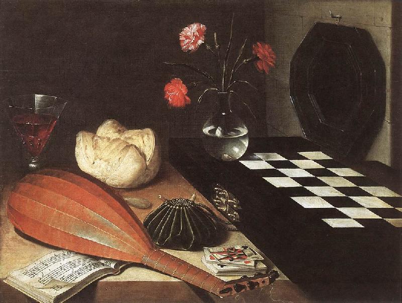 BAUGIN, Lubin Still-life with Chessboard (The Five Senses) fg Germany oil painting art
